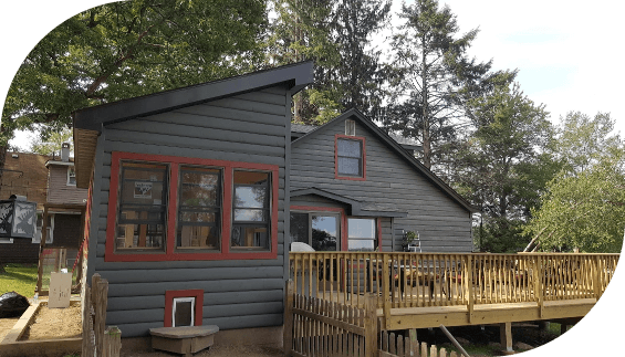 Charcol grey with red trim